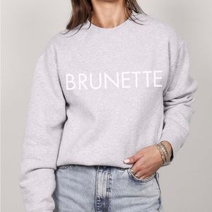 Like-New Brunette The Label Grey Classic Crew Neck Sweater